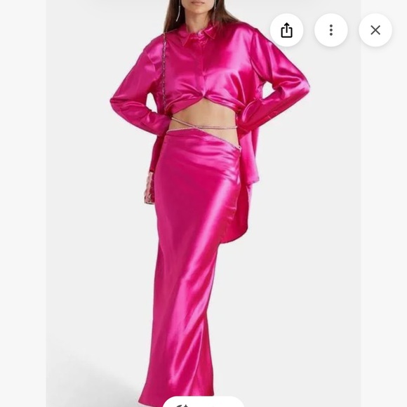 Michael Lo Sordo Dresses & Skirts - Michael Lo Sordo Fuchsia Silk-Satin Maxi Skirt